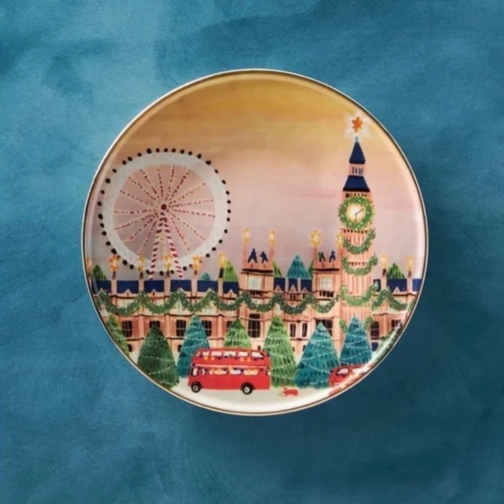 Anthropologie Christmas Time in the City Plate: London